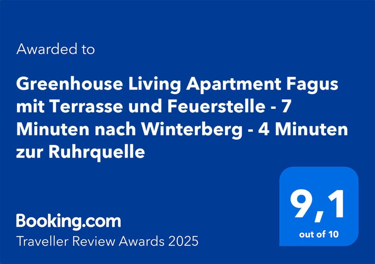 Greenhouse Living Apartment Fagus Mit Terrasse Und Feuerstelle - 6 Minuten Nach Winterberg - 4 Minuten Zur Ruhrquelle - Wandern - Mountainbike Fahren - Reisen Mit Hund & Natur Geniessen Medebach Exterior photo